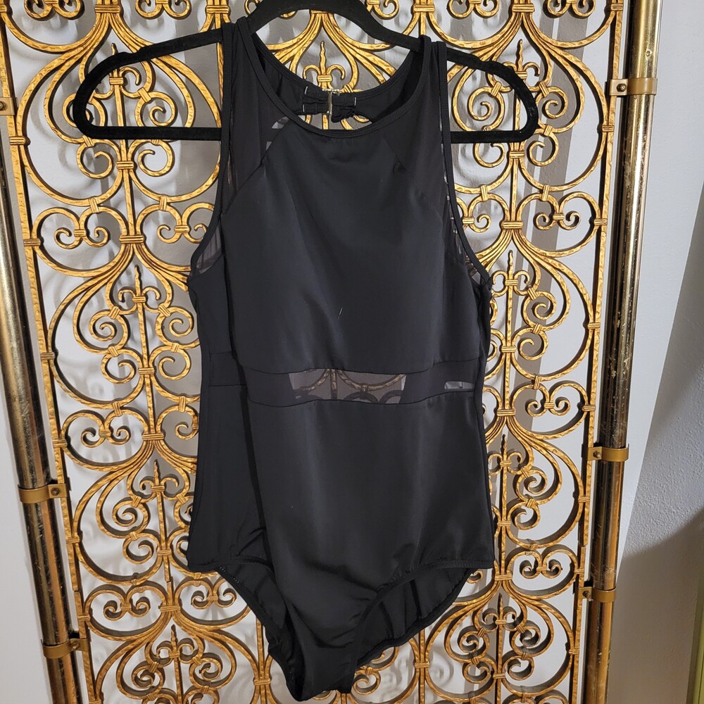 Black Swimsuit Mesh Panel Jantzen